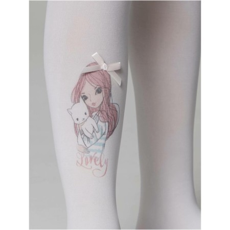 Pantyhose children from microfiber CONTE Elegant Lovely, height 104-110 cm, Bianco color-2