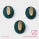 Gold self -adhesive hooks, 3 pcs, 4 × 4 × 2.5 cm, green color