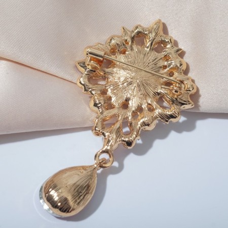 Brooch "Empress" Gamma, color white and blue in gold-1