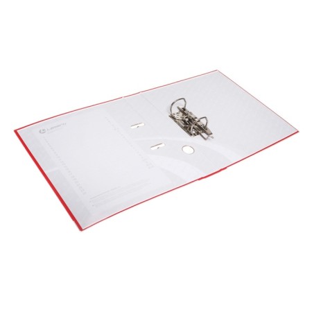 A4, 50 mm, calligrata, PVC, embossing "flax", metal edging, pocket for a spine, assembled, red, mix-11