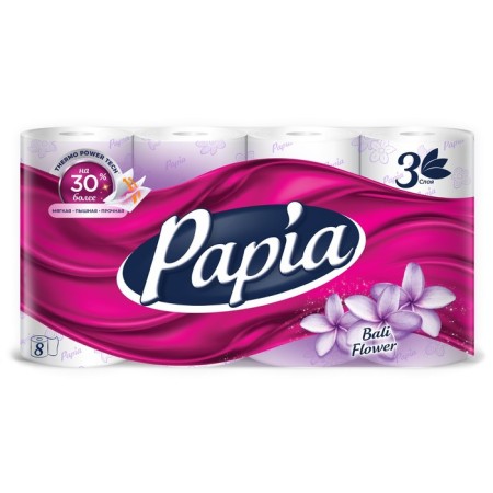 Papia Bali Flower toilet paper, 3 layers, 8 rolls
