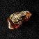 Souvenir "Frog Feng Shui", brass, amber, 2.5x4.5x1 cm