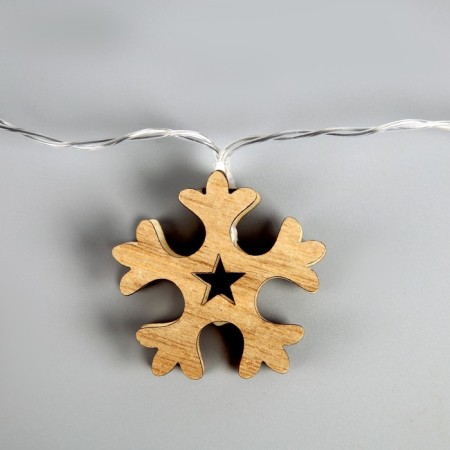 Garland “thread” 2.5 m with nozzles “snowflake”, ip20, transparent thread, 10 LED, warm white glow, AAH2-3
