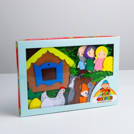 Table theater "Set 3 in 1" (Kolobok, Turnip, Kurochka Ryaba)-3