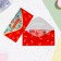 Money envelope "On Birthday!" Cutting, embossing, red-blue