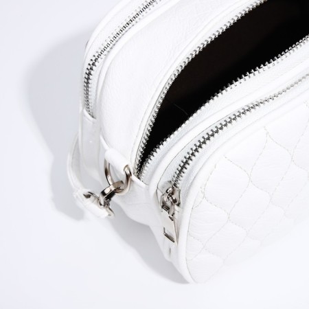 Bag Cross-Bodi with a zipper, white color-5