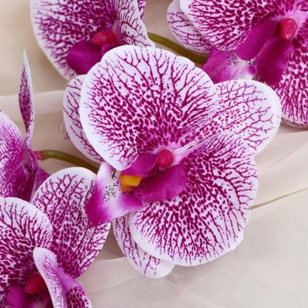 Artificial flowers "Tiger orchid" 90 cm, white-lilac-1