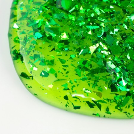 Slime "Glass" with green sparkles of mica-3