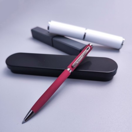 Switching handle, 1.0 mm, BrunovisConti firenze, blue rod, metal case Soft Touch Red, in a tube-8