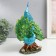 Polystone souvenir "Two blue peacocks with green tails" 19x9x25.5 cm