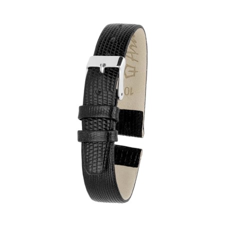 Watch strap, 10 mm, harness 65 mm, larynx 105 mm, genuine leather, black
