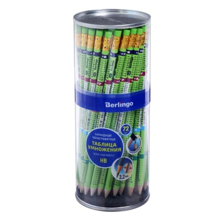 Chernographic pencil with an eraser "Multiplication table", HB