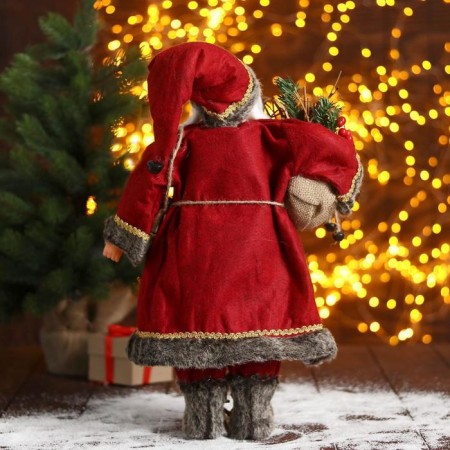 Santa Claus "in a red fur coat with a flashlight" 45 cm-2