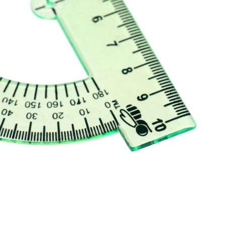 Set of drawing medium calligrata (ruler 20 cm, 2 triangles, transporter), transparent, mix, package-5