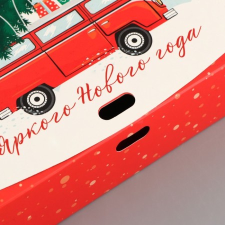 Box folding double -sided "New Year stories", 16.5 x 12.5 x 5 cm, without tape, New Year-4