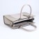Lightning tout bag, outer pocket, long belt, gray-beige color
