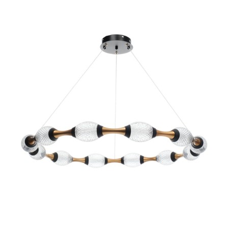 Assini Lamp with PDU 12XLED 90W black and gold 88x88x10-110 cm