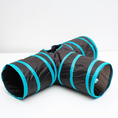 Cat tunnel rustling "tee", 80 cm, pipe diameter 25 cm, mix of flowers-6