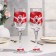 A set of wedding glasses "Prague", handmade, white-red, 6x6x20.5 cm, 2 pcs.