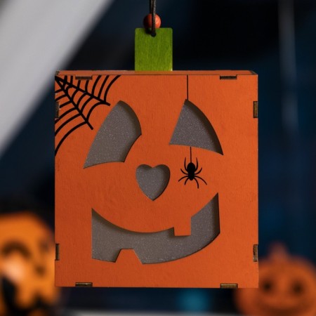 LED suspension "Jack Lantern" 12.5 × 16 × 3.5 cm, plastic, batteries LR1130X3, glow warm white-1
