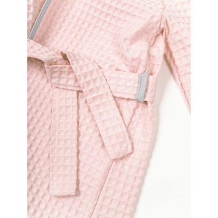 Халат детский с капюшоном Amarobaby Waffle, рост 122-128 см, цвет розовый-11