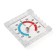 The thermometer is street, mechanical, square, 8 x 8 cm,