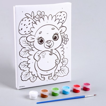 Picture on numbers for children "Funny Hedgehog", 21 x 15 cm-1