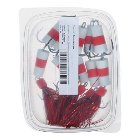 Bait jig flag No. 11, 9 cm, white, red-3