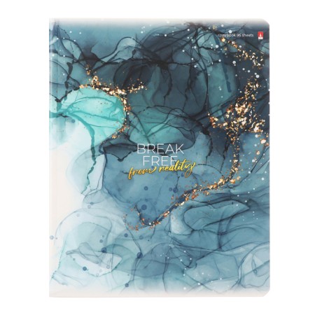 A notebook of 96 sheets in the cage "marble", the cover coated cardboard, matte lamination, mix-5