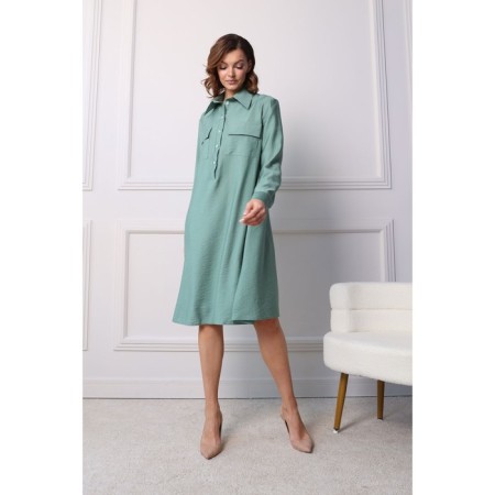 Dress shirt female looklikecat, size 54, green color-3