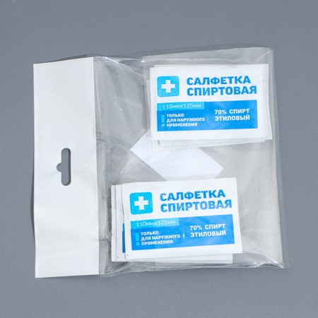 Antiseptic alcohol napkin made of non -woven material, disposable, 110mm*125 mm*10 pcs-2