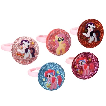 A set of rings on the holographic substrate "Pony" 5 pcs, My Little Pony mix-1