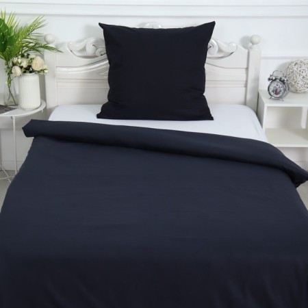 Set 1.5sp black 8-3 (duvetel 145x215cm, pillowcase 70x70cm) calico, 120g/m, HL100%-1