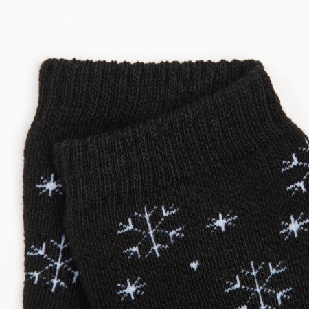 Women's socks "Snowflakes", black color, size 23-25-2