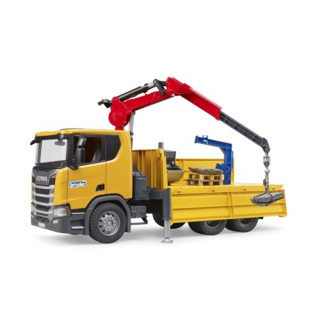 Bruder Scania truck with a crane and 2 pallets-5