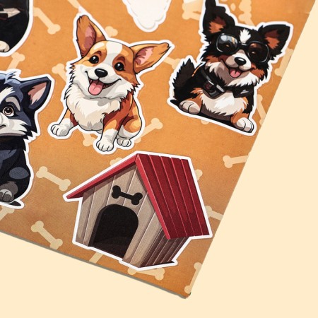 Paper children's stickers 10 x 22 cm, "dogs"-2