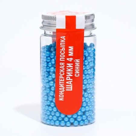 Confectionery sprinkling balls 4 mm, blue, 50 g-1
