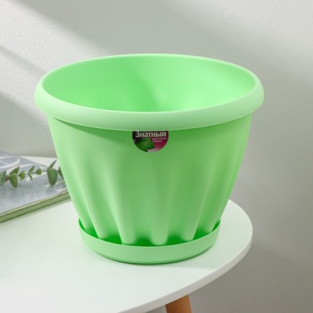 Pot for flowers with the Podon "Noble", 6.7 l, d = 27 cm, green color-4