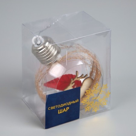 Christmas ball "Deer", batteries, 1 LED, glow warm white-3