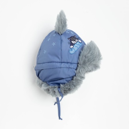 Hat for the boy "Tuck", the color is gray-blue, size 50