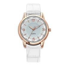 Women's watch, D-3.4 cm, white strap