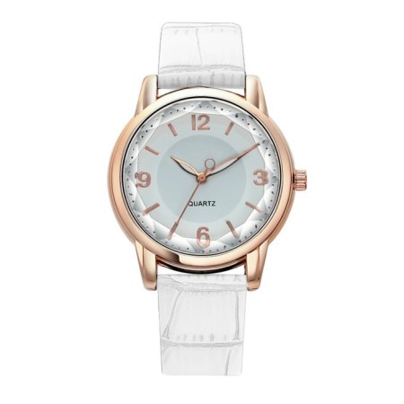Women's watch, D-3.4 cm, white strap