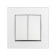 Tot Matte Glass switch, 10 a, 2 cl., Hidden, glass, silver