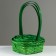 A set of wicker baskets, D19x9/32 cm, d22x9.5/34 cm, d25x10/36 cm, 3pcs, green, bamboo