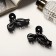 Hair crab "Classic" bow, 7 cm, black matte and glossy