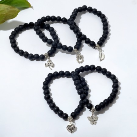 Bracelet with a suspension mix ball No. 8 "Shungit", 5.5cm-5