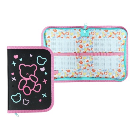 Penal 1 section 130 x 190 mm, Hatber "My Bear", laminated cardboard, black/pink (3D risun) NPN_44038