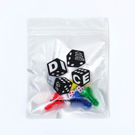 Set for board games "Game time", 5 chips 2.5 x 1.2, 2 cubes 1 x 1 cm-1