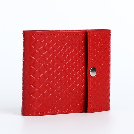 Women's wallet on the button, red color
