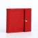 Women's wallet on the button, red color